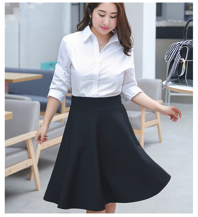 High Waist A-Line Black Skirt