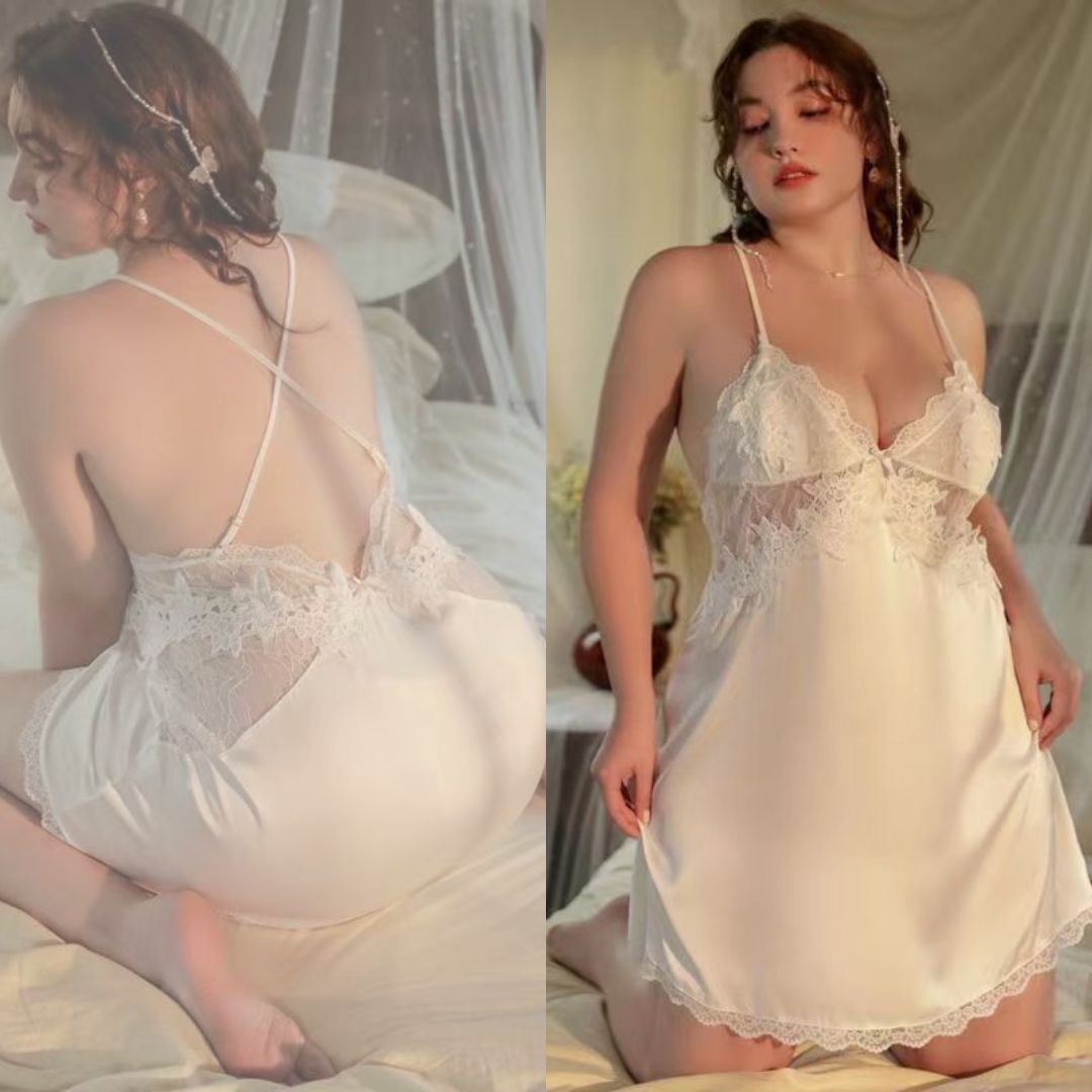 Plus Size Silk Serene Dress Pyjamas