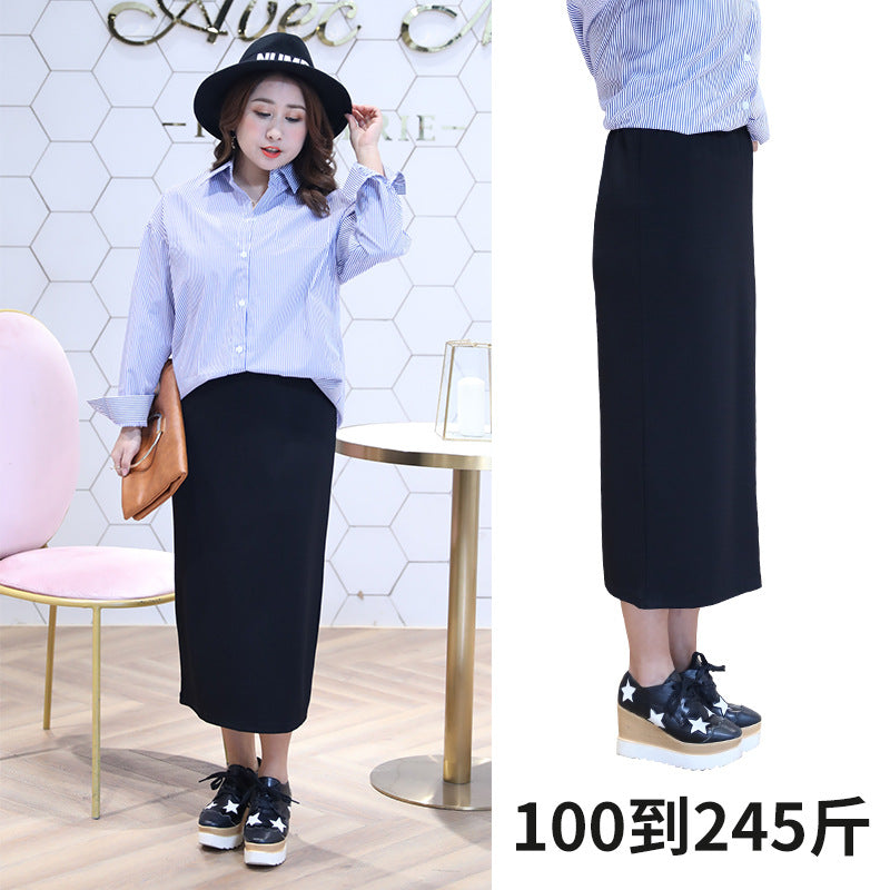 Elastic Long Black Skirt